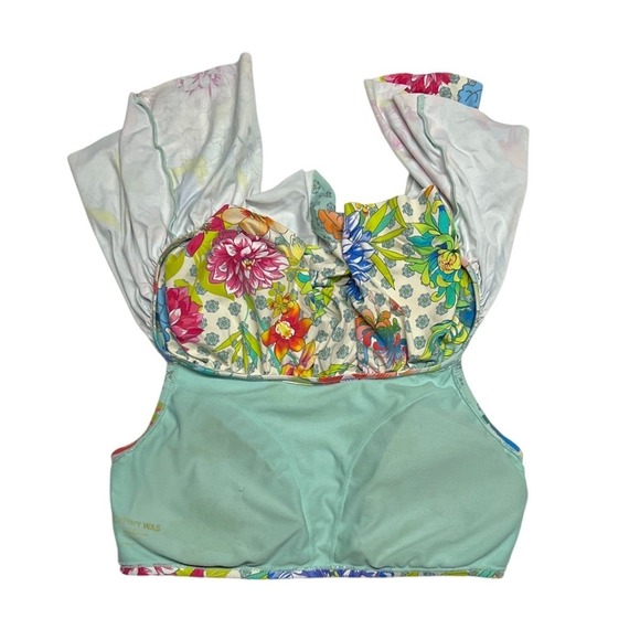 Johnny Was Destin Flounce Swim Top Only Floral Ruffle Boho Medium EUC - Picture 4 of 8